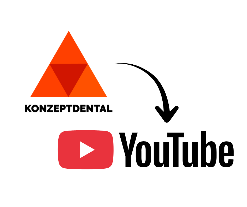 KonzeptDental-Logo zeigt Verbindung zu YouTube-Kanal für Zahnpflege.